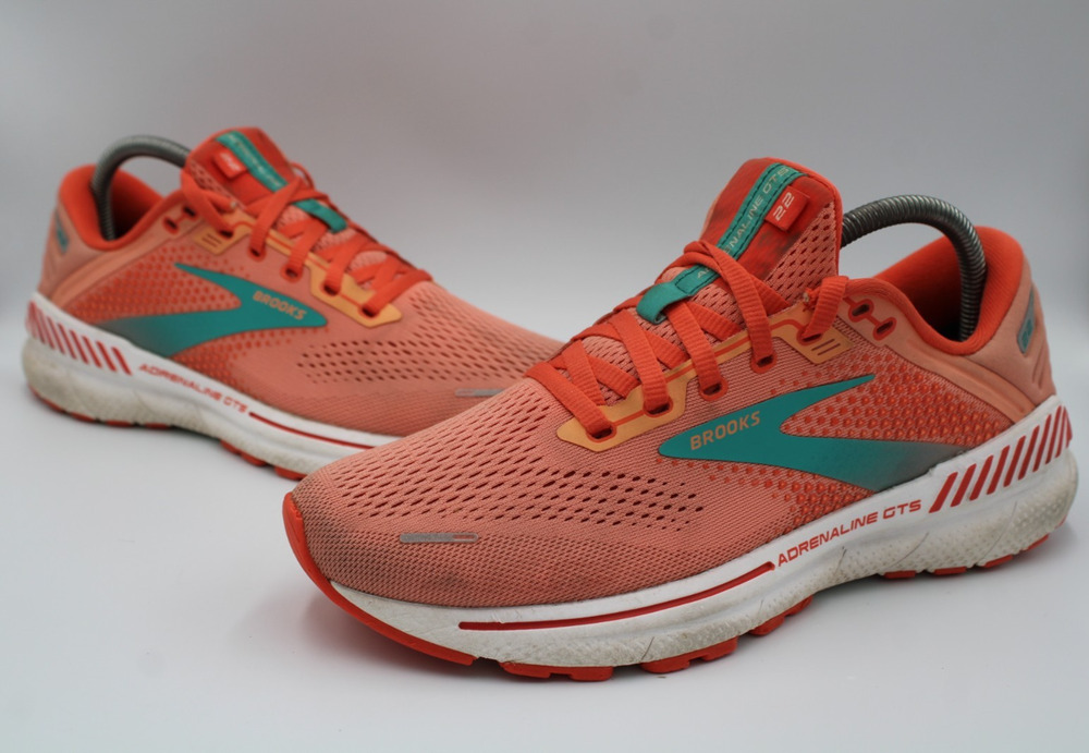Size 9 - Brooks Adrenaline Gts 22 Women's Coral Lat Bay White - 1203531B680